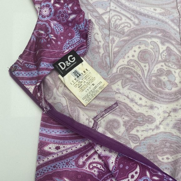 Dolce & Gabbana Paisley Satin Dress 44 - Picture 3 of 5